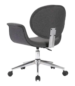 Eetkamerstoel draaibaar stof grijs