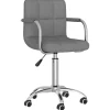 Eetkamerstoel draaibaar stof lichtgrijs