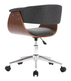 Eetkamerstoelen 4 st draaibaar stof grijs