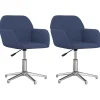 Eetkamerstoelen 2 st draaibaar stof blauw