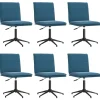 Eetkamerstoelen 6 st fluweel blauw