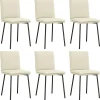 Eetkamerstoelen 6 st fluweel crèmekleurig