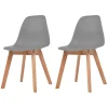 Eetkamerstoelen 2 st kunststof grijs