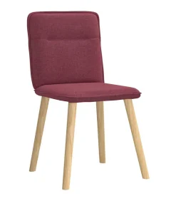Eetkamerstoelen 4 st stof wijnrood