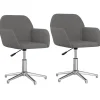 Eetkamerstoelen draaibaar 2 st stof lichtgrijs