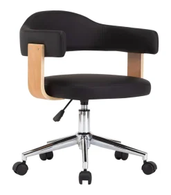 Eetkamerstoelen draaibaar 2 st kunstleer zwart