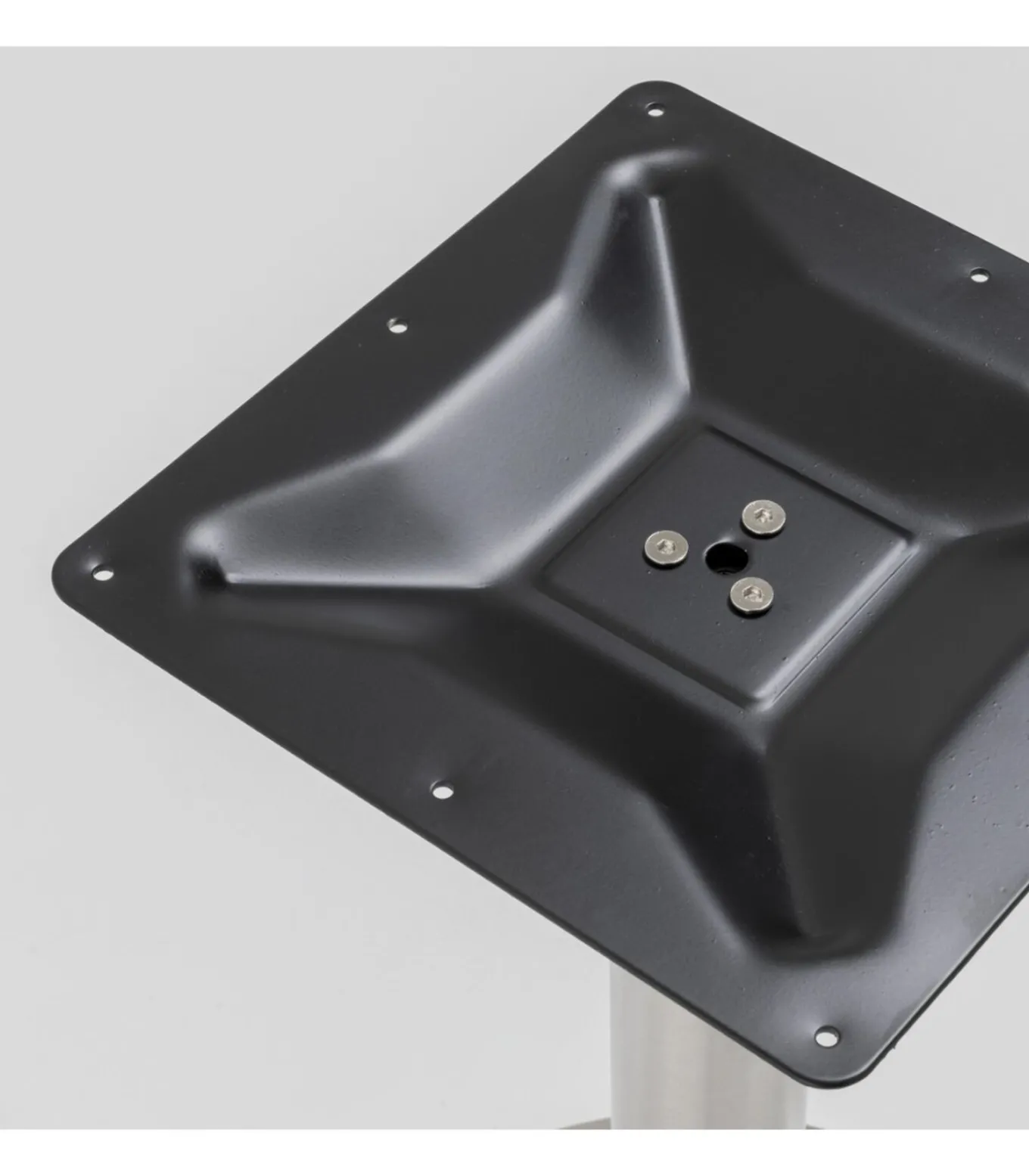 Eettafel 60 x 60 cm zilveren poot en terrazzo/gouden coating