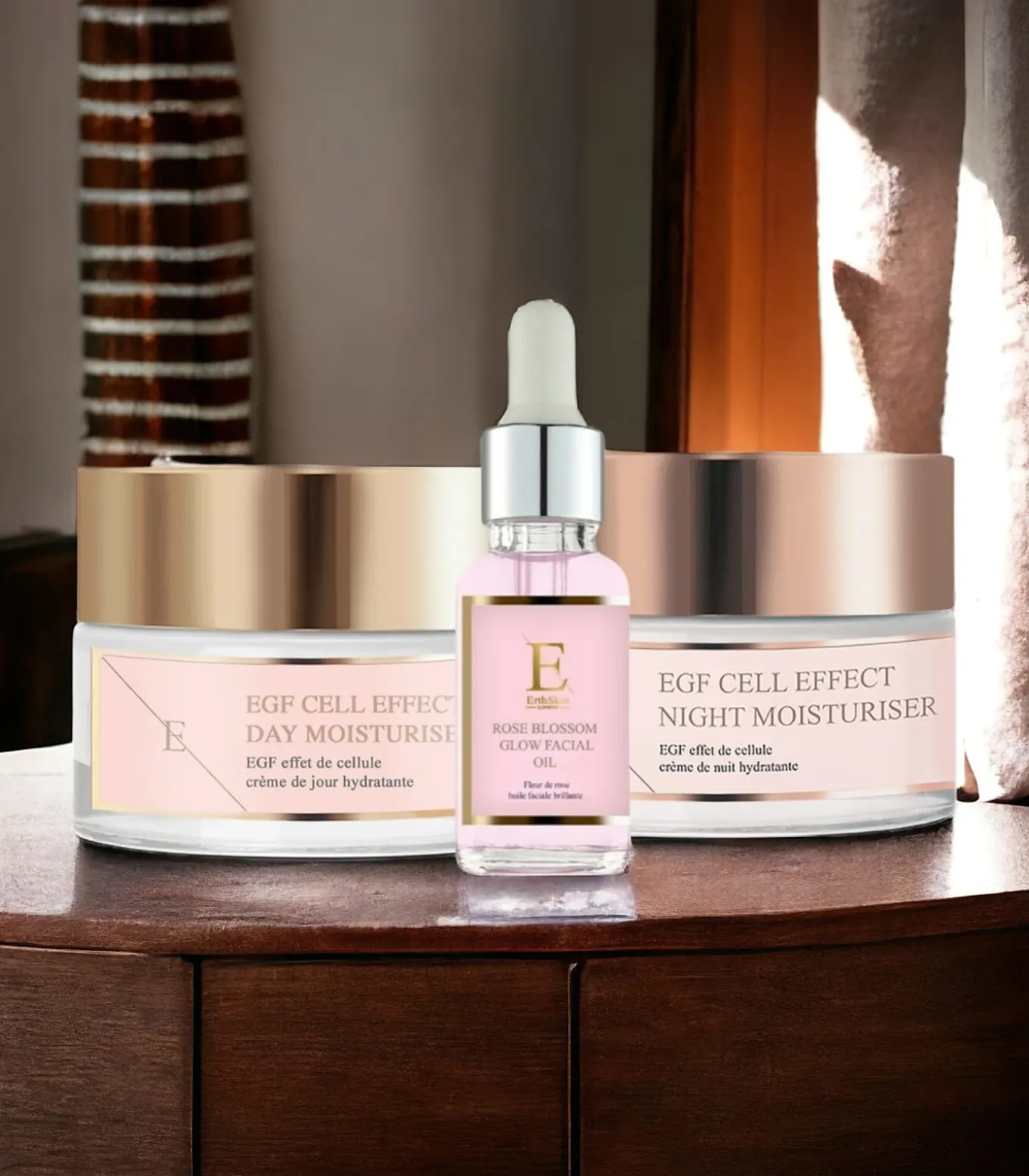 EGF Dag Moisturizer + EGF Nacht Moisturier + Rozenbloesem Gezichtsolie