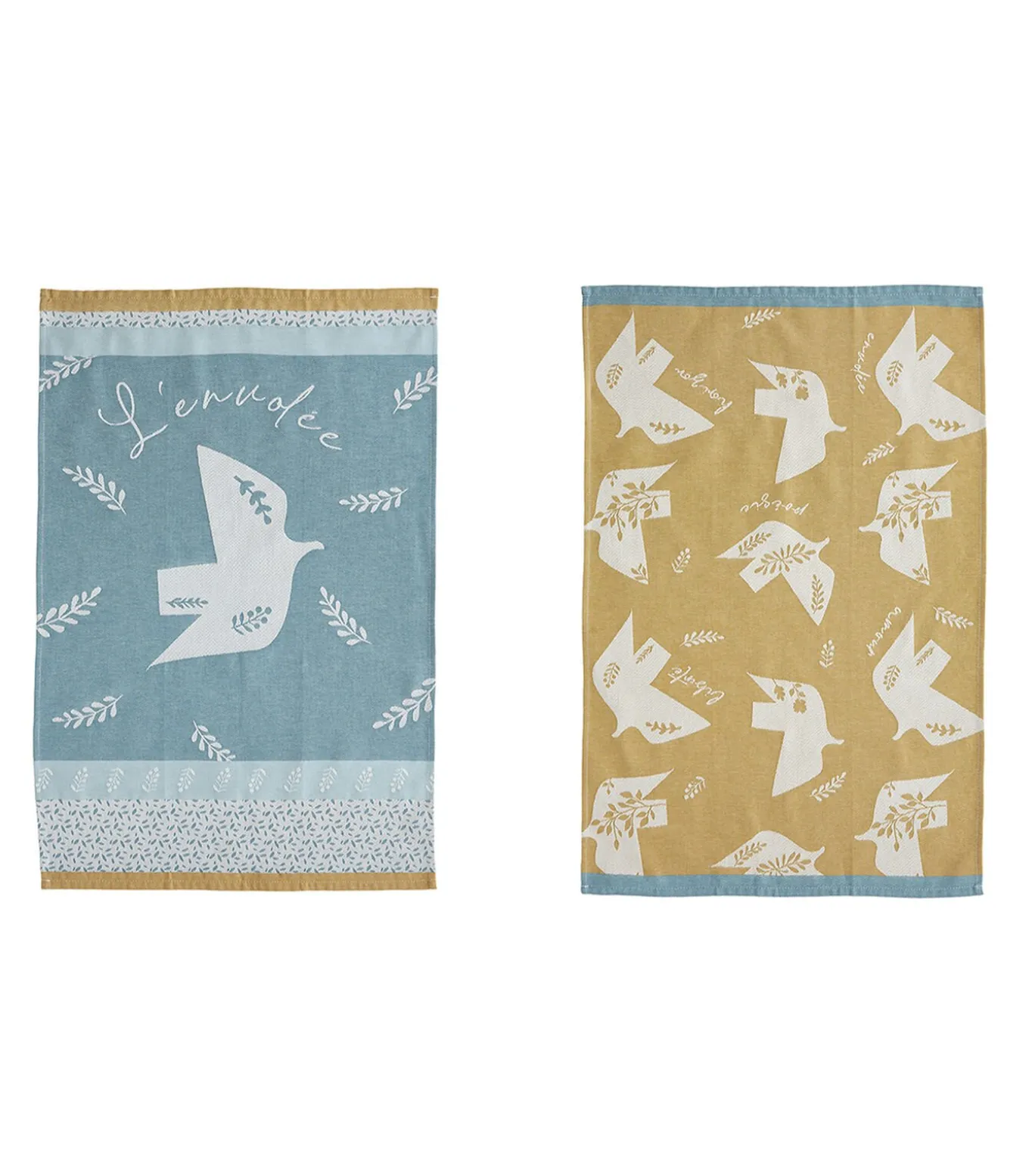 Envolées - Set van 2 theedoeken van puur katoenen jacquard 50x75cm