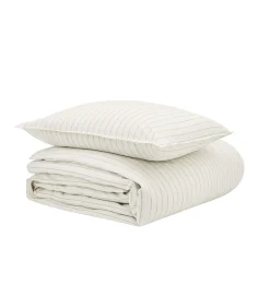 Equilibre - Bedlinnenset Dekbedovertrek + vierkante kussensloop in flanellen chambray katoen