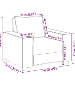 Fauteuil 60 cm fluweel lichtgrijs