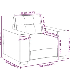 Fauteuil 60 cm stof donkergrijs