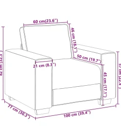 Fauteuil 60 cm stof lichtgrijs