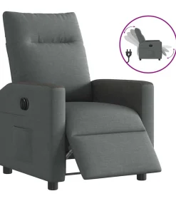 Fauteuil elektrisch verstelbaar stof donkergrijs