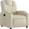 Fauteuil verstelbaar kunstleer crèmekleurig
