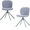 Femke Eetkamerstoelen - Chenille - Blauw - Set van 2