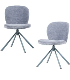 Femke Eetkamerstoelen - Chenille - Blauw - Set van 2