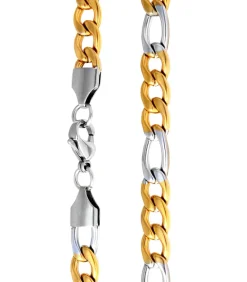 Figaro Ketting - 6mm - Zilver / Goud Kleurig - Staal - 60cm