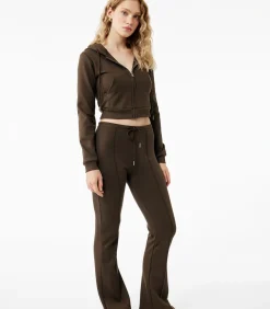 Flared Joggingbroek Met Ceintuur Katoen