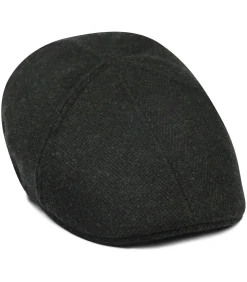 Flat Cap Wool Herringbone Donkergroen