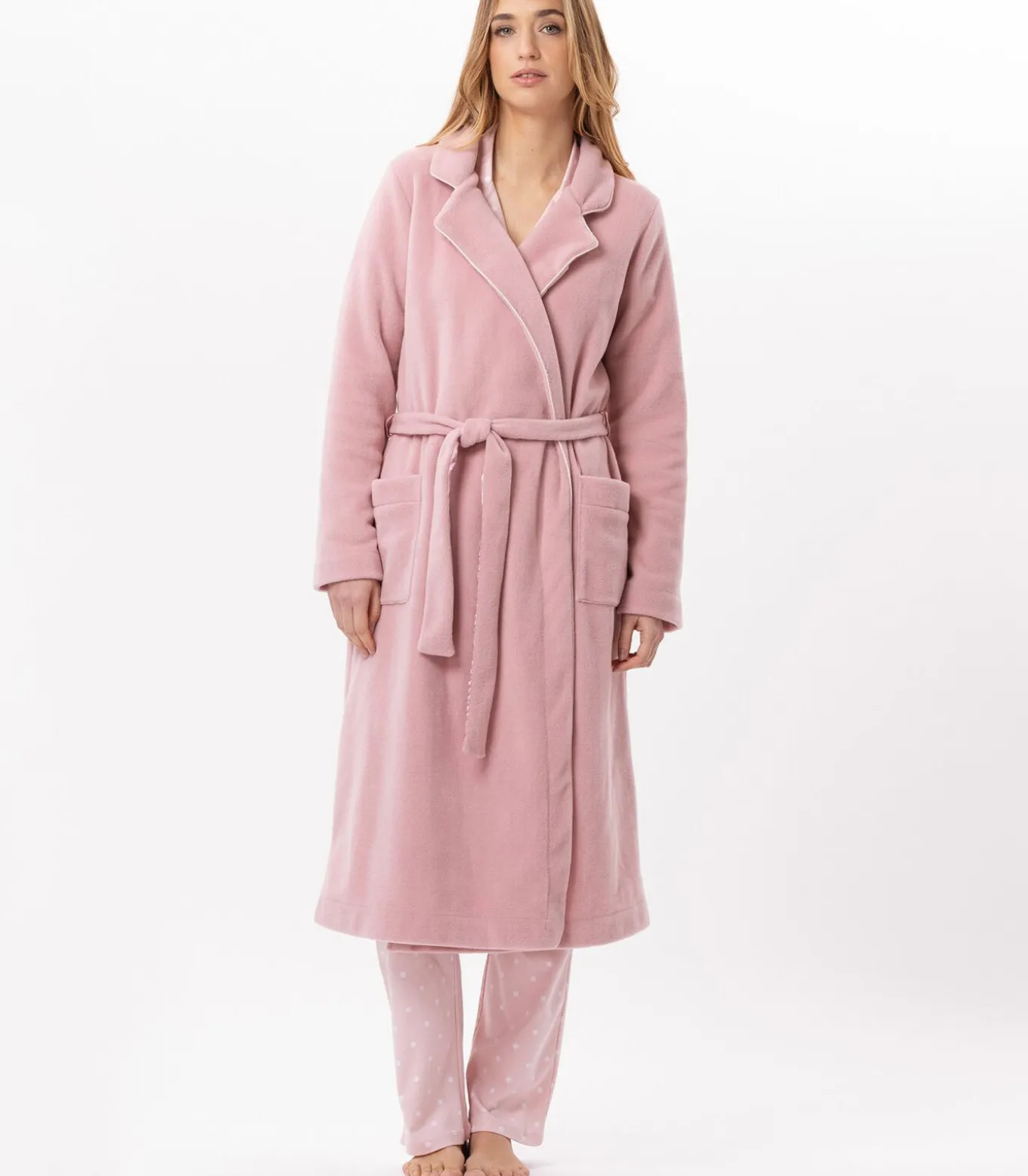 Fleece badjas met overslag ESSENTIEL H65A