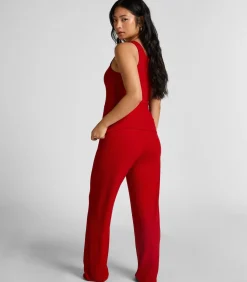 Fleece joggingbroek met kabelontwerp