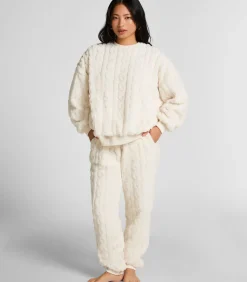 Fleece top met kabelontwerp