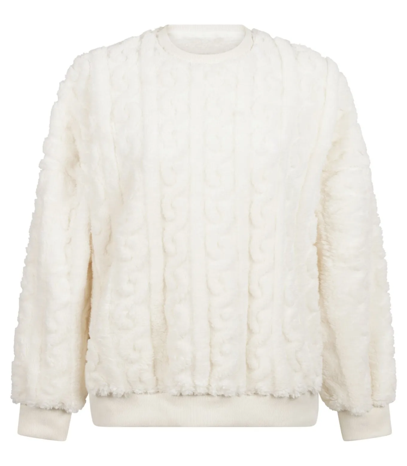 Fleece top met kabelontwerp