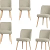 Force Eetkamerstoelen - Naturel - Grijs - Set van 6