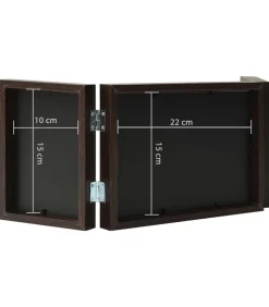 Fotolijst drieluik 22x15 cm+2x(10x15 cm) donkerbruin