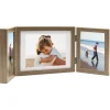 Fotolijst drieluik 22x15 cm+2x(10x15 cm) lichtbruin