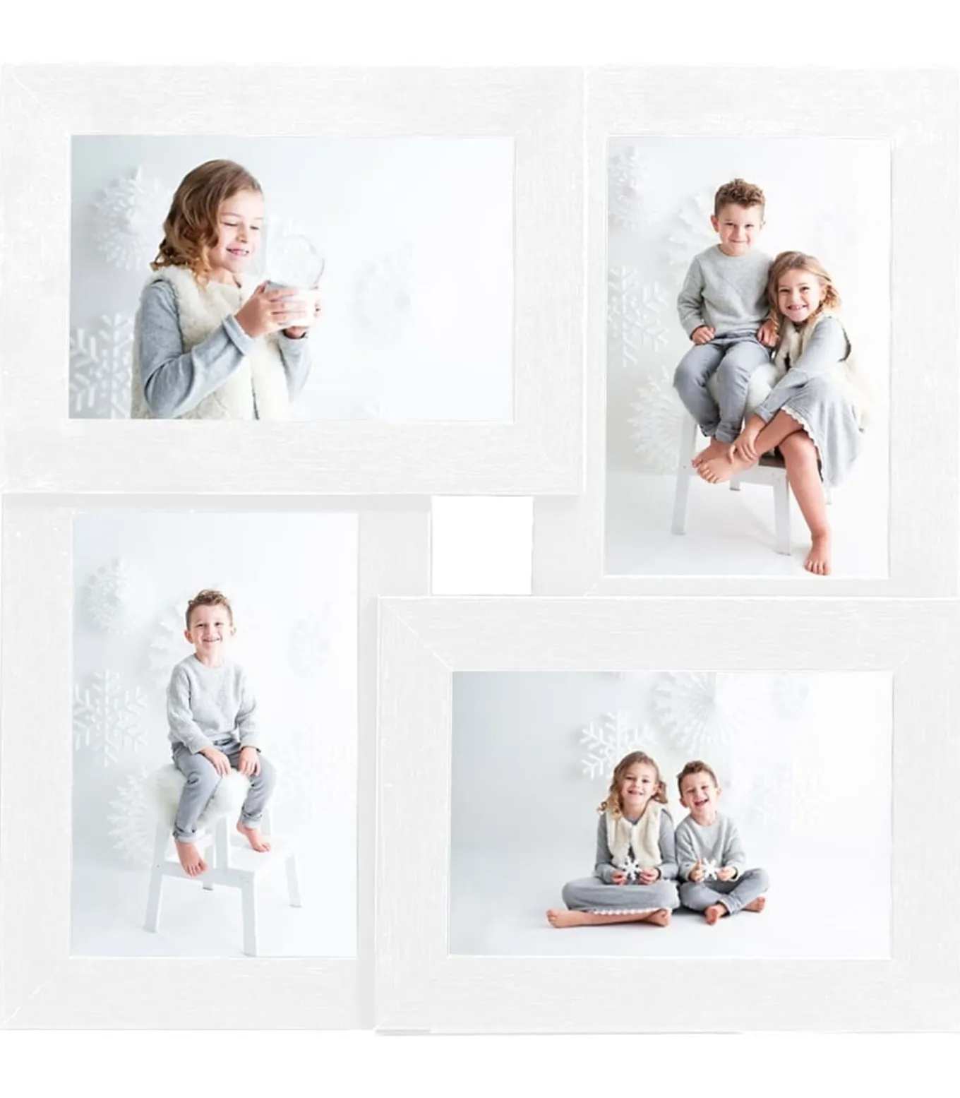 Fotolijst voor 4x(10x15 cm) foto MDF wit