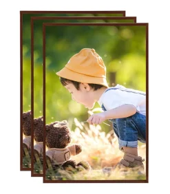Fotolijsten 3 st voor wand of tafel 70x90 cm MDF bronskleurig