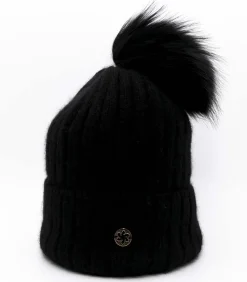 Galanter Fur Cuffia A Coste Con Risvolto E Pompon