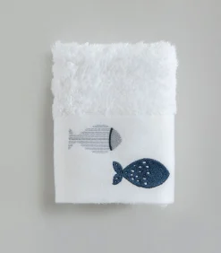 Geborduurde handdoek Delmy 30x50 cm Wit