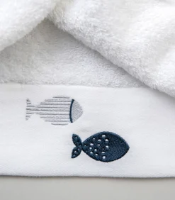 Geborduurde handdoek Delmy 30x50 cm Wit