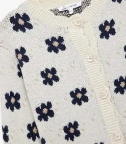 Gebreid vest met bloemenmotief