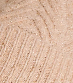 Gebreide bruine muts met pailletten