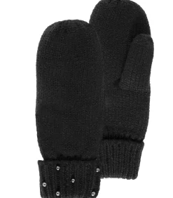 Gebreide dameswanten met metallic kralen Zwart