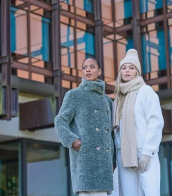 Gebreide muts met pompon Licht beige OS