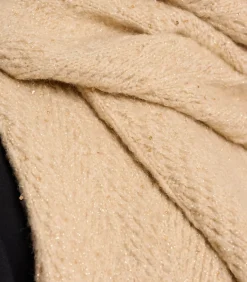 Gebreide sjaal Licht beige OS