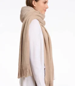 Gebreide sjaal met imitatiebont detail Oat OS