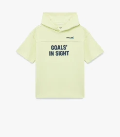 Geel Jongens Sweatshirt Korte Mouwen met Capuchon