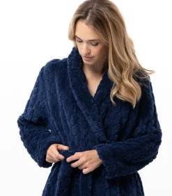 Gekruiste badjas met gevlochten effect ESSENTIEL 160