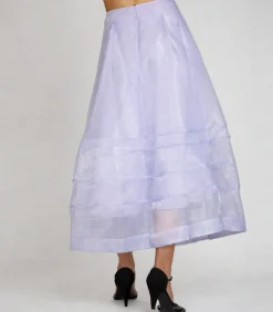 Gelaagde gestikte plooien uitlopende rok