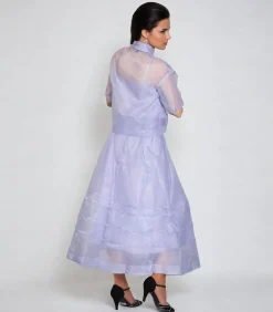 Gelaagde gestikte plooien uitlopende rok