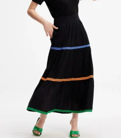 Gelaagde ruches Boheemse uitlopende rok