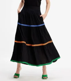 Gelaagde ruches Boheemse uitlopende rok