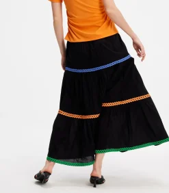 Gelaagde ruches Boheemse uitlopende rok