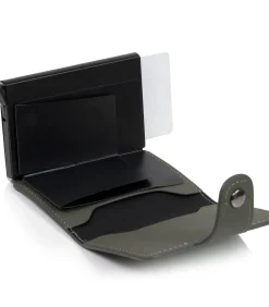 Gemengde metalen kaarthouder Khaki